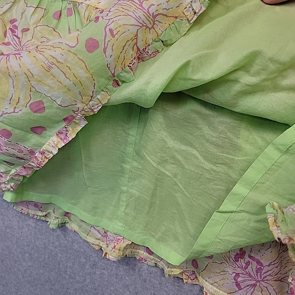 VTG‎ LILLY PULITZER Fillies for Lillies Floral Print Tiered Cotton Mini Skirt 10